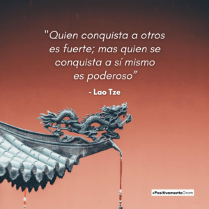 "Quien conquista a otros es fuerte; mas quien se conquista a sí mismo es poderoso” - Lao Tze